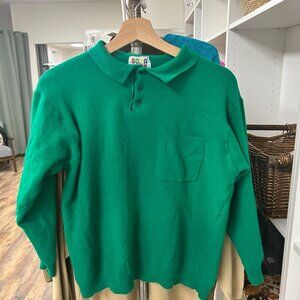 Soda, Green Lambswool, Medium Sweater